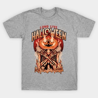 Long Live Halloween - Evil Pumpkin Skull Gift T-Shirt